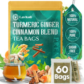 Lavitali, Ginger Turmeric Cinnamon Tea | 100% Pure Herbal Tea | Caffeine-Free, No Sugar, Eco-Friendly Filter Bag | Daily Natural Botanical, Hot or Iced Herbal Infusion