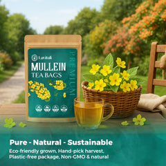 Lavitali, Mullein Leaves Tea Bags | 60 bags, 100% Pure Herbal Tea | Caffeine-Free, No Sugar, Eco-Friendly Filter Bags | Daily Natural Botanical, Hot or Iced Herbal Infusion