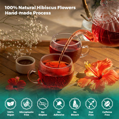 Lavitali, Hibiscus Tea Bags | 100% Pure Herbal Tea | Caffeine-Free, Antioxidant-Rich, Eco-Friendly Filter Bags | Daily Natural Botanical, Hot or Iced Floral Infusion