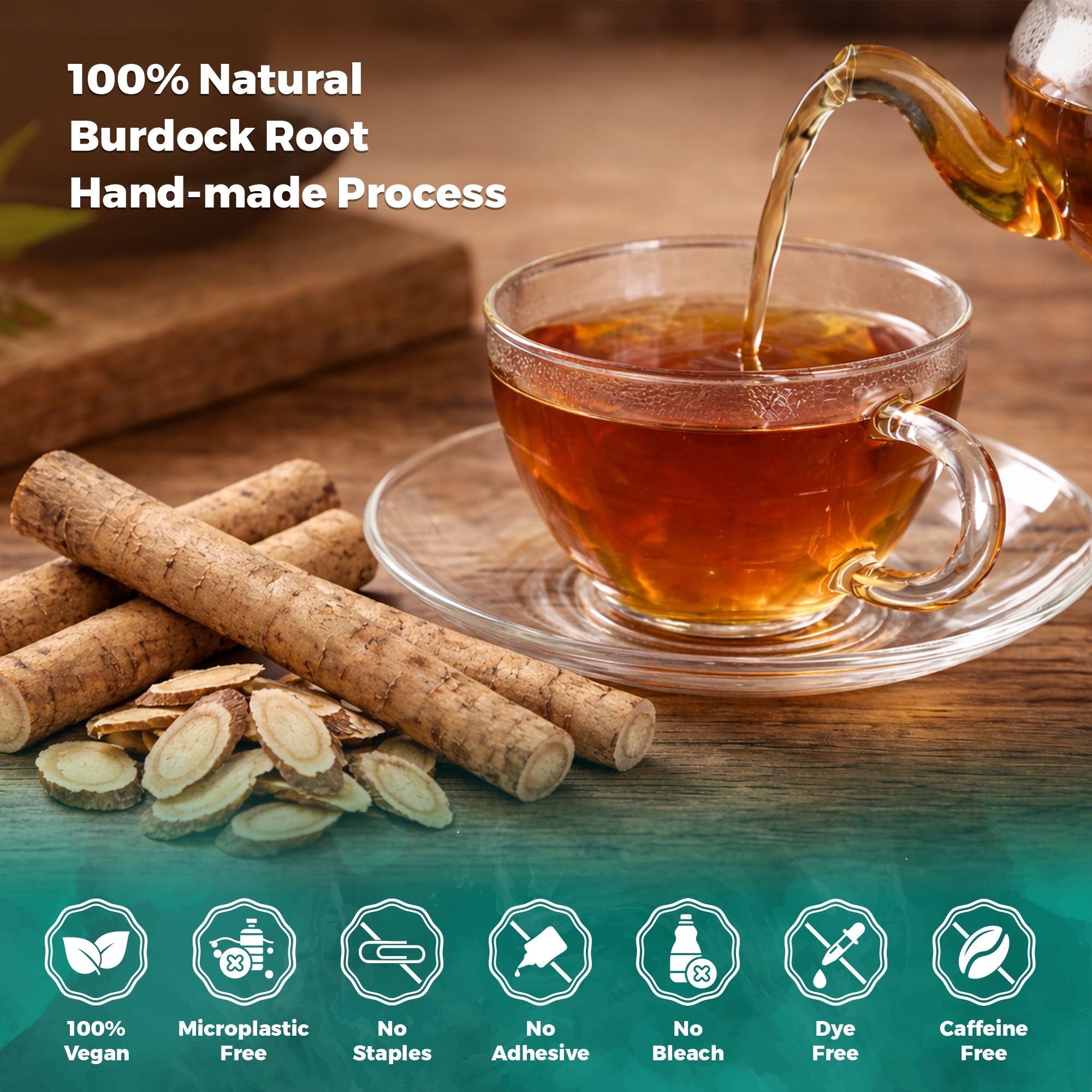 Lavitali, Burdock Root Tea Bags | 100% Pure Herbal Tea | Caffeine-Free, Antioxidant-Rich, Eco-Friendly Filter Bag | Daily Natural Botanical, Hot or Iced Herbal Infusion