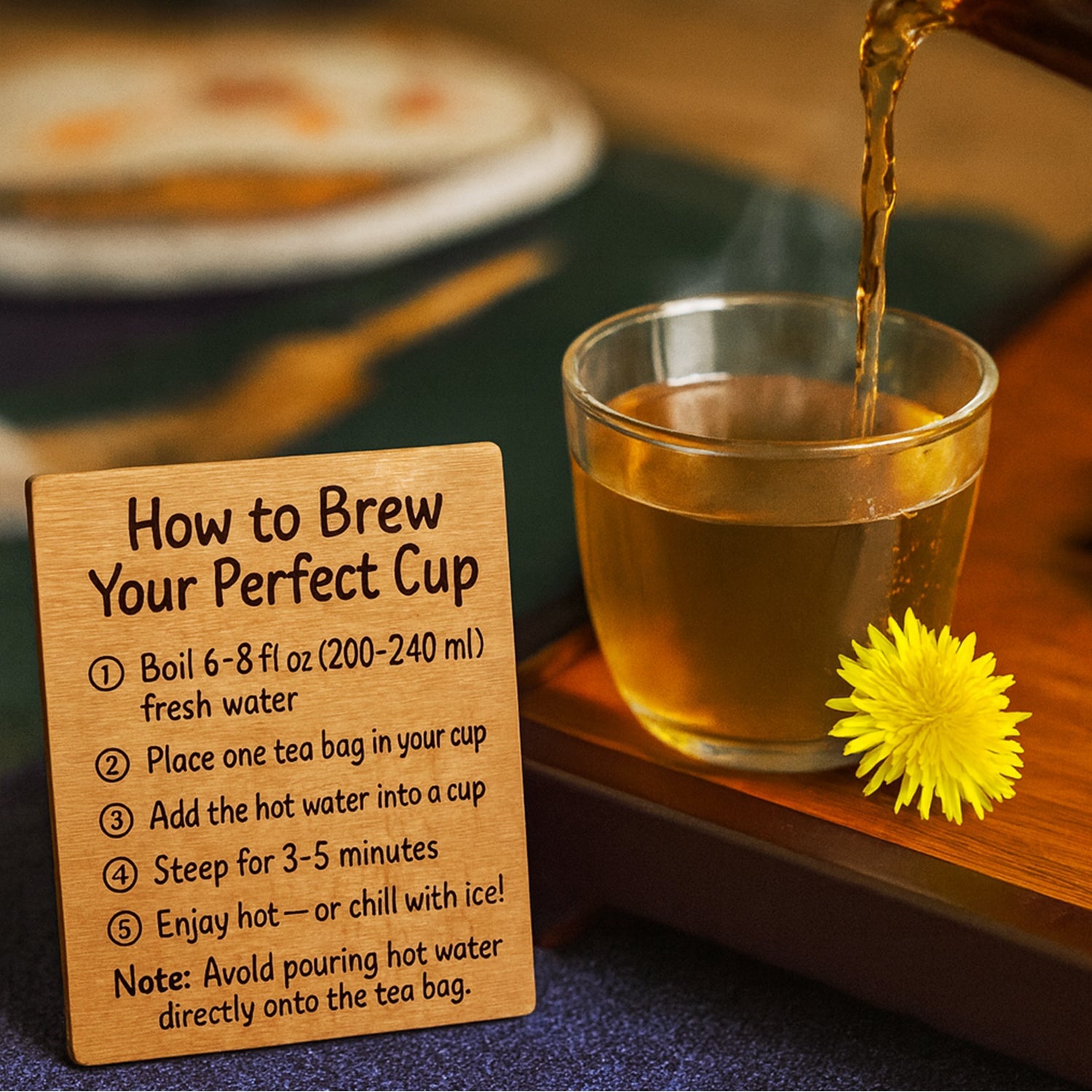 Lavitali, Dandelion Tea Bags | 100% Pure Herbal Tea | Caffeine-Free, Eco-Friendly Filter Bag | Daily Natural Botanical, Hot or Iced Herbal Infusion