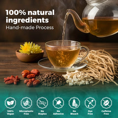 Lavitali, Dandelion Wolfberry Tea | 100% Pure Herbal Tea | Caffeine-Free, Antioxidant-Rich, Eco-Friendly Filter Bag | Daily Natural Botanical, Hot or Iced Herbal Infusion