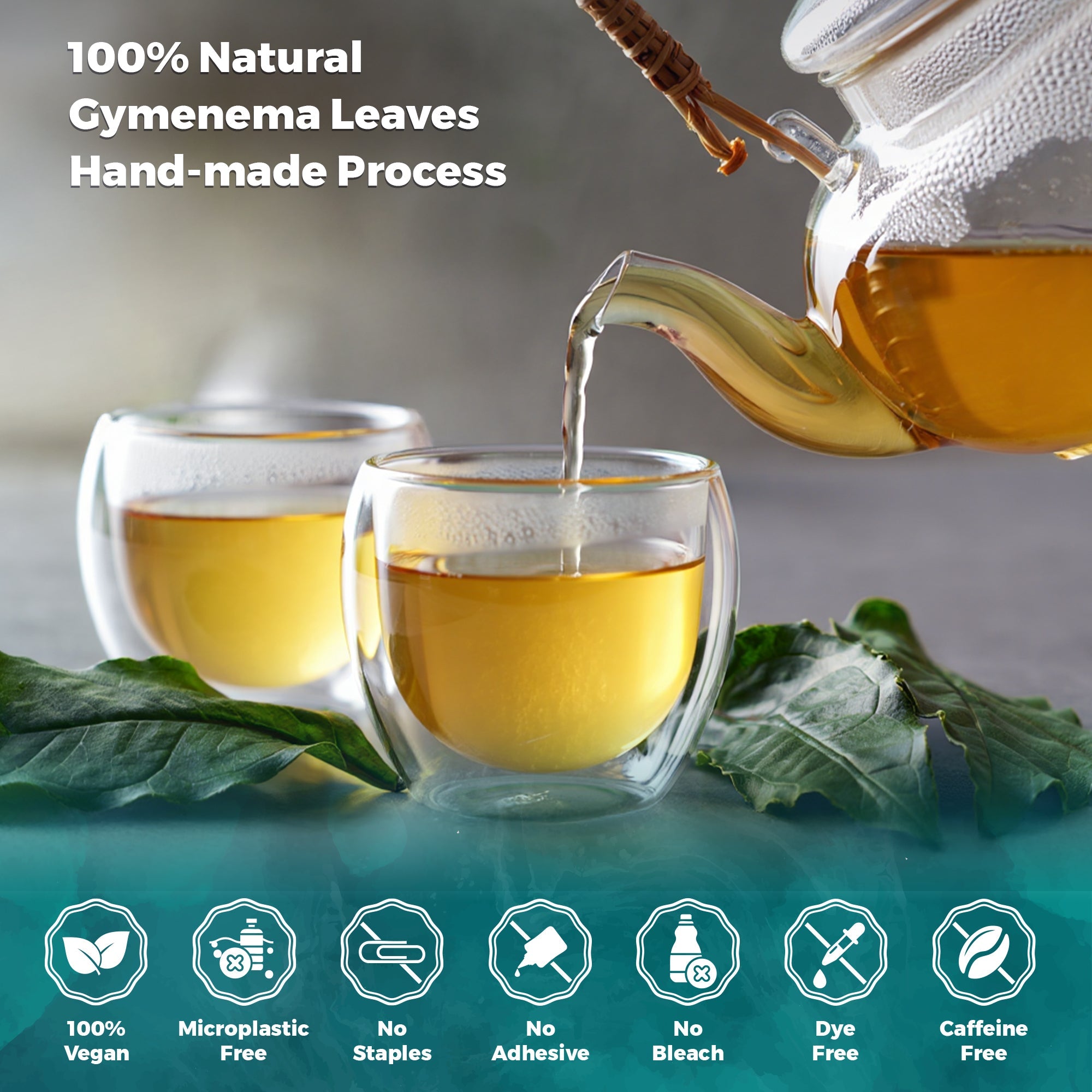 Lavitali, Gymnema Leaves Tea Bags | 100% Pure Herbal Tea | Caffeine-Free, Antioxidant-Rich, Eco-Friendly Filter Bag | Daily Natural Botanical, Hot or Iced Herbal Infusion