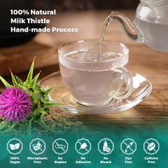 Lavitali, Milk Thistle Tea Bags | 100% Pure Herbal Tea | Caffeine-Free, Antioxidant-Rich, Eco-Friendly Filter Bags | Daily Natural Botanical, Hot or Iced Herbal Infusion