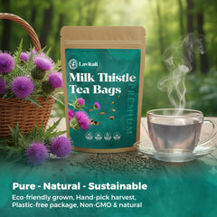 Lavitali, Milk Thistle Tea Bags | 100% Pure Herbal Tea | Caffeine-Free, Antioxidant-Rich, Eco-Friendly Filter Bags | Daily Natural Botanical, Hot or Iced Herbal Infusion