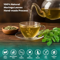 Lavitali, Moringa Leaves Tea Bags | 100% Pure Herbal Tea | Caffeine-Free, Eco-Friendly Filter Bags | Daily Natural Botanical, Hot or Iced Herbal Infusion