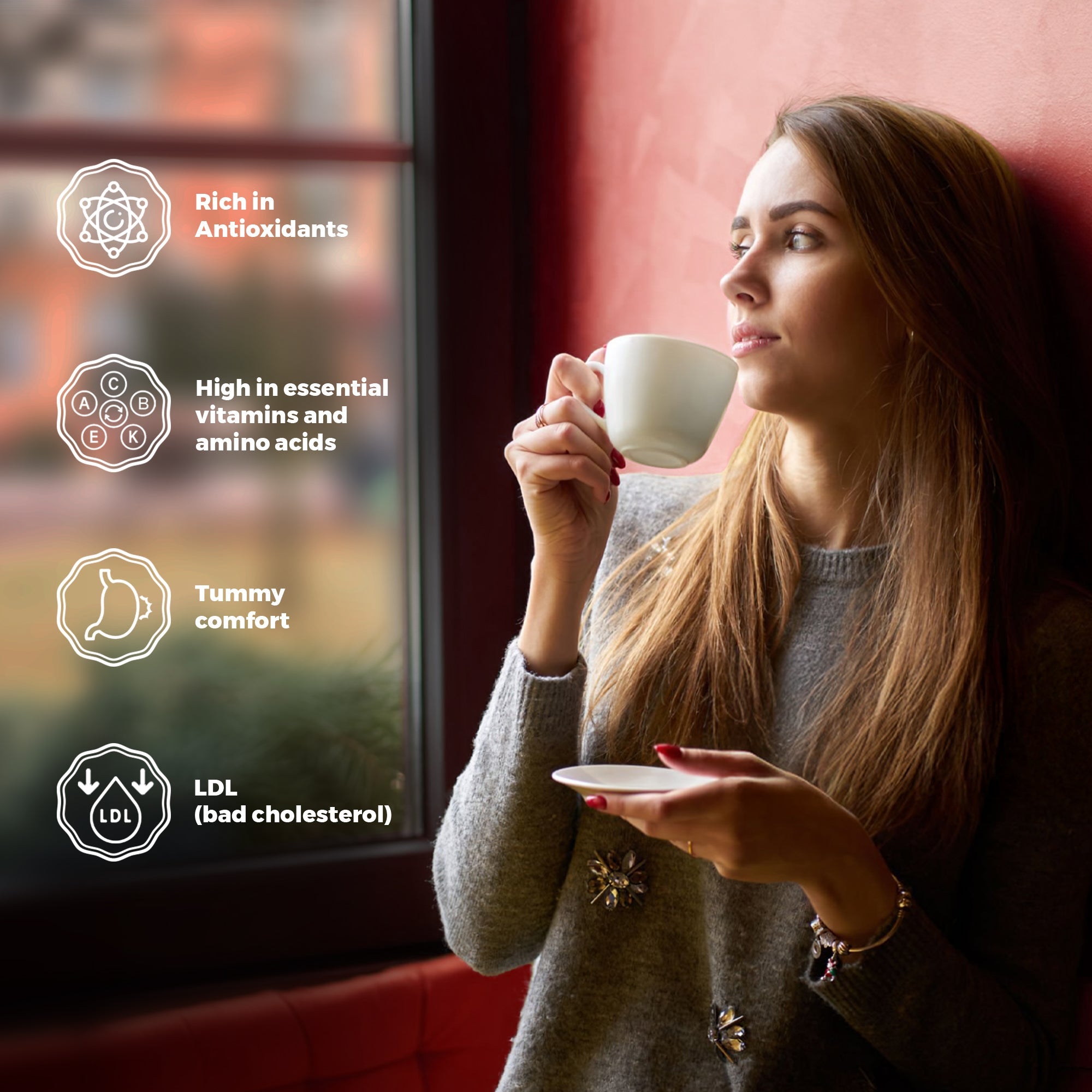 Lavitali, Moringa Leaves Tea Bags | 100% Pure Herbal Tea | Caffeine-Free, Eco-Friendly Filter Bags | Daily Natural Botanical, Hot or Iced Herbal Infusion