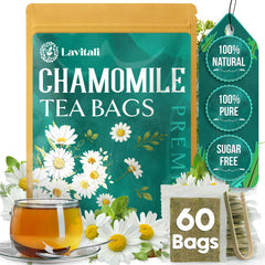 Lavitali, Chamomile Flower Tea| 100% Pure Herbal Tea | Caffeine-Free, Antioxidant-Rich, Eco-Friendly Filter Bag | Daily Natural Botanical, Hot or Iced Floral Infusion